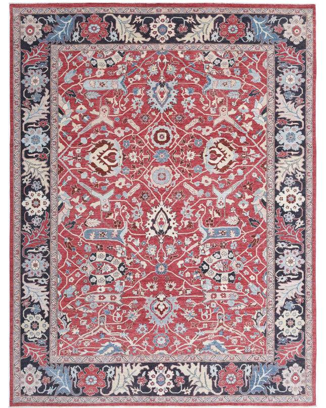 Ziegler 8' 9" X 11' 8" Hand Knotted Wool Rug 8' 9" X 11' 8" (267 X 356) / Red / Wool