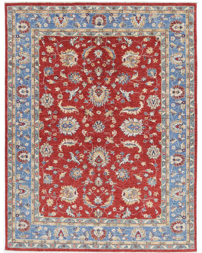 Ziegler 5' 0" X 6' 7" Hand Knotted Wool Rug 5' 0" X 6' 7" (152 X 201) / Red / Wool