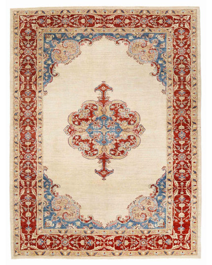 Ziegler 5' 8" X 7' 4" Hand Knotted Wool Rug 5' 8" X 7' 4" (173 X 223) / Ivory / Wool