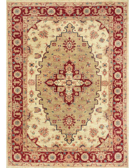 Ziegler 5' 8" X 7' 7" Hand Knotted Wool Rug 5' 8" X 7' 7" (173 X 231) / Ivory / Wool