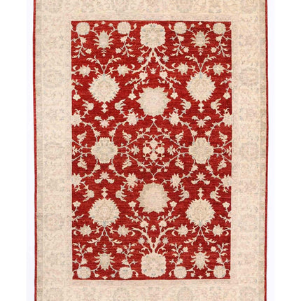 Ziegler 5' 5" X 7' 10" Hand Knotted Wool Rug 5' 5" X 7' 10" (165 X 239) / Red / Wool