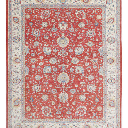 Ziegler 9' 11" X 13' 2" Hand Knotted Wool Rug 9' 11" X 13' 2" (302 X 401) / Red / Wool