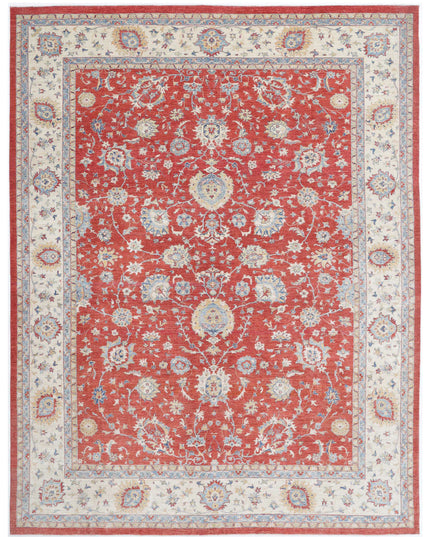 Ziegler 9' 11" X 13' 2" Hand Knotted Wool Rug 9' 11" X 13' 2" (302 X 401) / Red / Wool