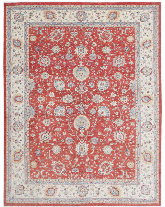 Ziegler 9' 11" X 13' 2" Hand Knotted Wool Rug 9' 11" X 13' 2" (302 X 401) / Red / Wool