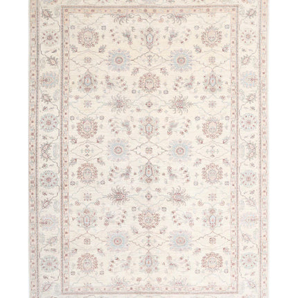 Ziegler 7' 11" X 11' 7" Hand Knotted Wool Rug 7' 11" X 11' 7" (241 X 353) / Ivory / Wool