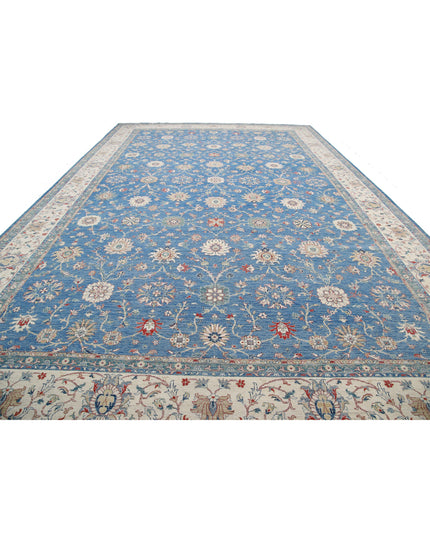 Ziegler 13' 2" X 20' 9" Hand Knotted Wool Rug 13' 2" X 20' 9" (401 X 632) / Blue / Wool