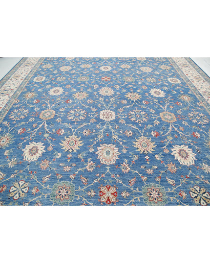Ziegler 13' 2" X 20' 9" Hand Knotted Wool Rug 13' 2" X 20' 9" (401 X 632) / Blue / Wool