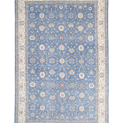 Ziegler 13' 2" X 20' 9" Hand Knotted Wool Rug 13' 2" X 20' 9" (401 X 632) / Blue / Wool