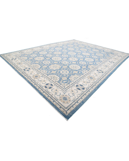 Ziegler 13' 3" X 16' 9" Hand Knotted Wool Rug 13' 3" X 16' 9" (404 X 511) / Blue / Wool
