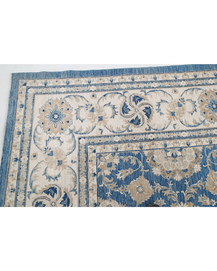 Ziegler 13' 3" X 16' 9" Hand Knotted Wool Rug 13' 3" X 16' 9" (404 X 511) / Blue / Wool