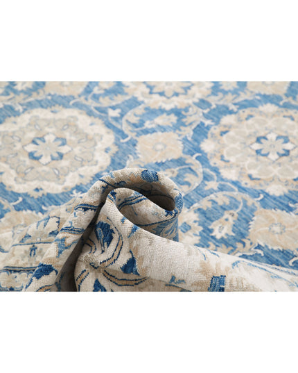 Ziegler 13' 3" X 16' 9" Hand Knotted Wool Rug 13' 3" X 16' 9" (404 X 511) / Blue / Wool