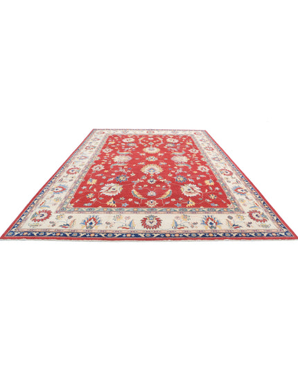 Ziegler 9' 7" X 13' 7" Hand Knotted Wool Rug 9' 7" X 13' 7" (292 X 414) / Red / Wool