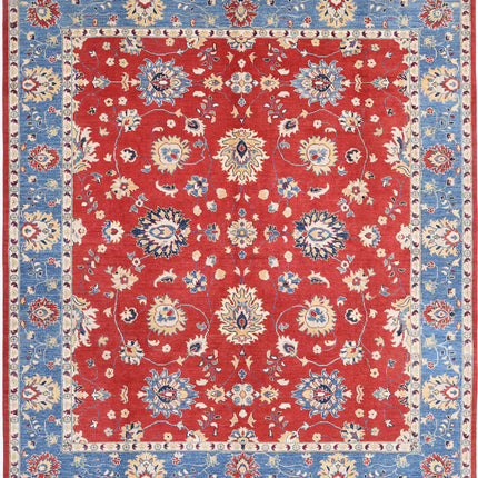 Ziegler 8' 3" X 9' 3" Hand Knotted Wool Rug 8' 3" X 9' 3" (251 X 282) / Red / Wool
