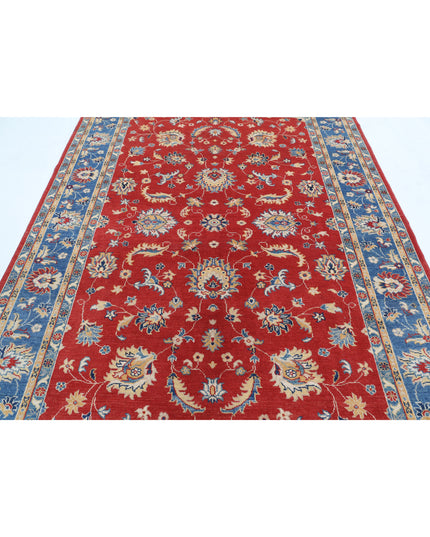 Ziegler 6' 6" X 9' 3" Hand Knotted Wool Rug 6' 6" X 9' 3" (198 X 282) / Red / Wool