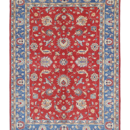 Ziegler 6' 6" X 9' 3" Hand Knotted Wool Rug 6' 6" X 9' 3" (198 X 282) / Red / Wool