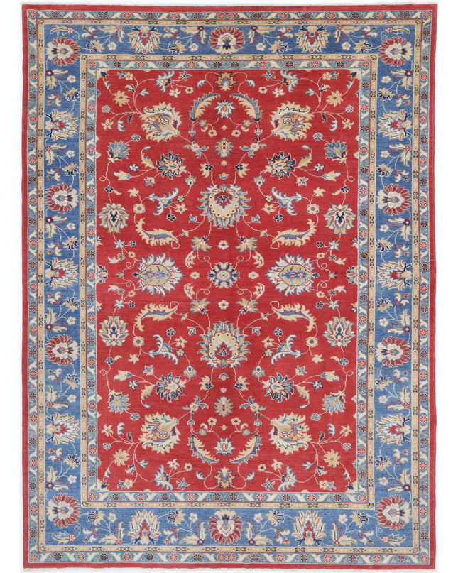 Ziegler 6' 6" X 9' 3" Hand Knotted Wool Rug 6' 6" X 9' 3" (198 X 282) / Red / Wool