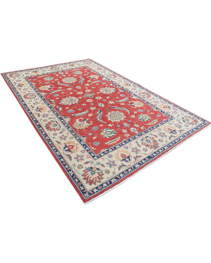 Ziegler 6' 4" X 9' 4" Hand Knotted Wool Rug 6' 4" X 9' 4" (193 X 284) / Red / Wool