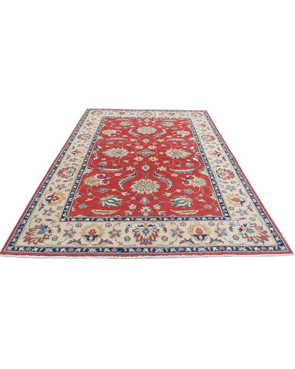 Ziegler 6' 4" X 9' 4" Hand Knotted Wool Rug 6' 4" X 9' 4" (193 X 284) / Red / Wool