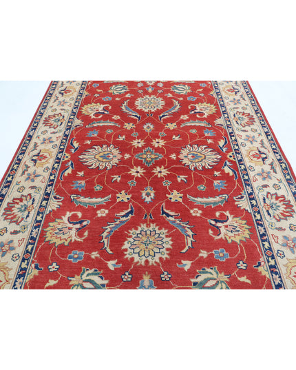 Ziegler 6' 4" X 9' 4" Hand Knotted Wool Rug 6' 4" X 9' 4" (193 X 284) / Red / Wool