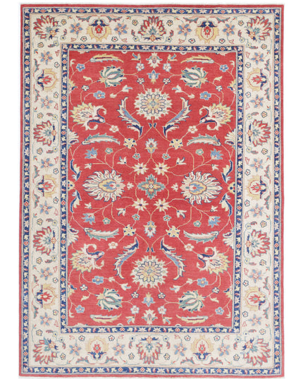 Ziegler 6' 4" X 9' 4" Hand Knotted Wool Rug 6' 4" X 9' 4" (193 X 284) / Red / Wool