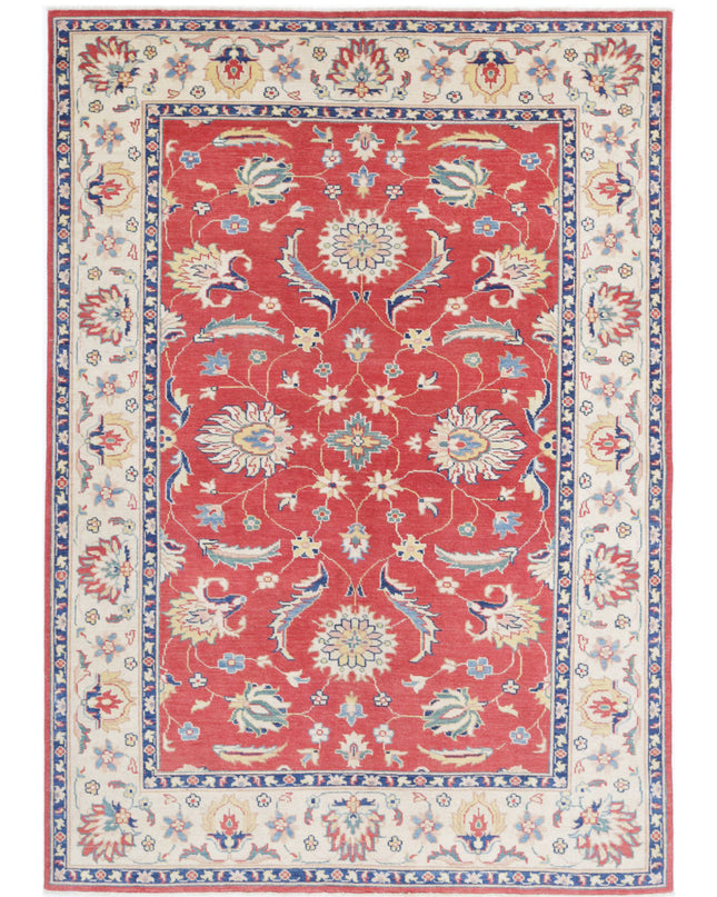 Ziegler 6' 4" X 9' 4" Hand Knotted Wool Rug 6' 4" X 9' 4" (193 X 284) / Red / Wool