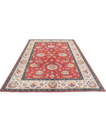 Ziegler 6' 5" X 9' 8" Hand Knotted Wool Rug 6' 5" X 9' 8" (196 X 295) / Red / Wool