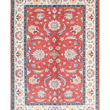 Ziegler 6' 5" X 9' 8" Hand Knotted Wool Rug 6' 5" X 9' 8" (196 X 295) / Red / Wool