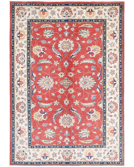 Ziegler 6' 5" X 9' 8" Hand Knotted Wool Rug 6' 5" X 9' 8" (196 X 295) / Red / Wool