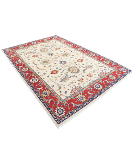 Ziegler 6' 7" X 9' 3" Hand Knotted Wool Rug 6' 7" X 9' 3" (201 X 282) / Ivory / Wool