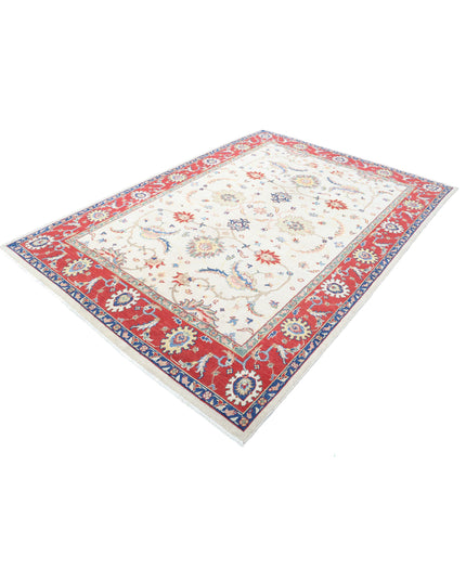 Ziegler 6' 7" X 9' 3" Hand Knotted Wool Rug 6' 7" X 9' 3" (201 X 282) / Ivory / Wool