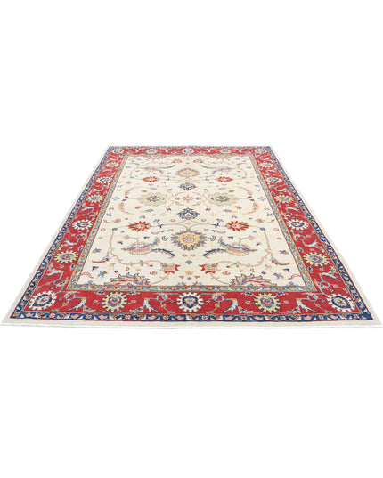 Ziegler 6' 7" X 9' 3" Hand Knotted Wool Rug 6' 7" X 9' 3" (201 X 282) / Ivory / Wool