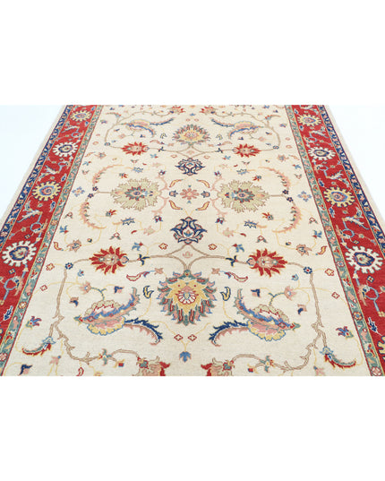 Ziegler 6' 7" X 9' 3" Hand Knotted Wool Rug 6' 7" X 9' 3" (201 X 282) / Ivory / Wool