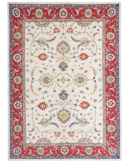 Ziegler 6' 7" X 9' 3" Hand Knotted Wool Rug 6' 7" X 9' 3" (201 X 282) / Ivory / Wool