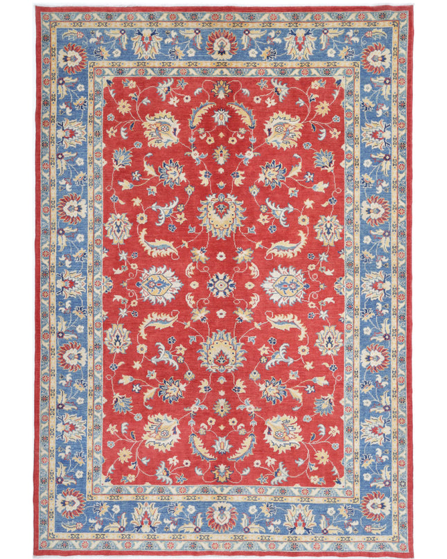 Ziegler 6' 6" X 9' 6" Hand Knotted Wool Rug 6' 6" X 9' 6" (198 X 290) / Red / Wool