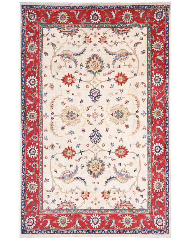 Ziegler 6' 5" X 10' 2" Hand Knotted Wool Rug 6' 5" X 10' 2" (196 X 310) / Ivory / Wool