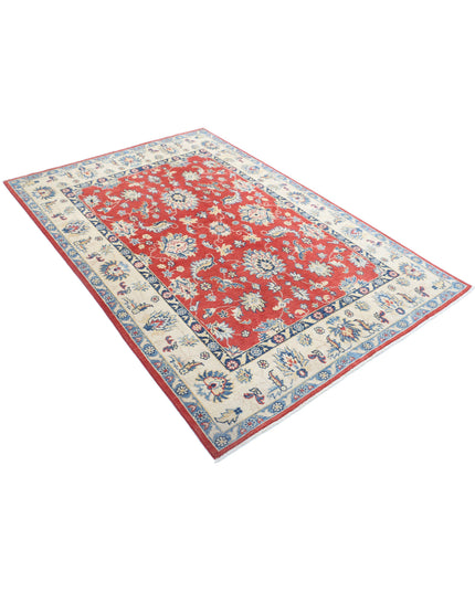 Ziegler 4' 8" X 6' 10" Hand Knotted Wool Rug 4' 8" X 6' 10" (142 X 208) / Red / Wool