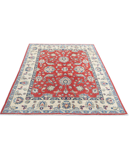 Ziegler 4' 8" X 6' 10" Hand Knotted Wool Rug 4' 8" X 6' 10" (142 X 208) / Red / Wool