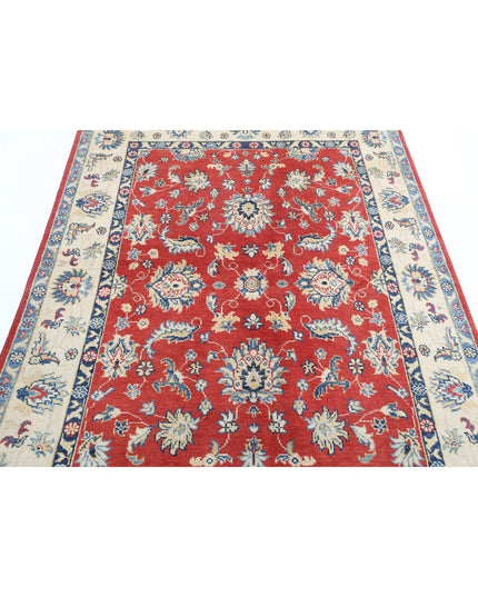 Ziegler 4' 8" X 6' 10" Hand Knotted Wool Rug 4' 8" X 6' 10" (142 X 208) / Red / Wool