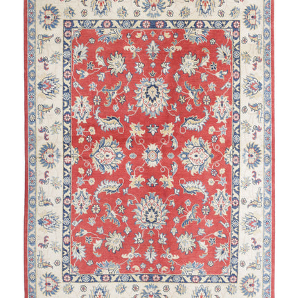 Ziegler 4' 8" X 6' 10" Hand Knotted Wool Rug 4' 8" X 6' 10" (142 X 208) / Red / Wool