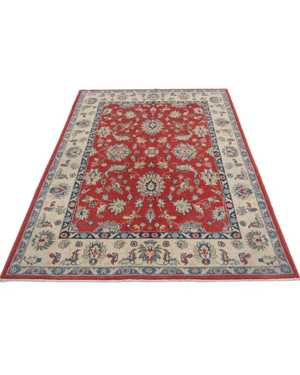 Ziegler 4' 9" X 6' 9" Hand Knotted Wool Rug 4' 9" X 6' 9" (145 X 206) / Red / Wool