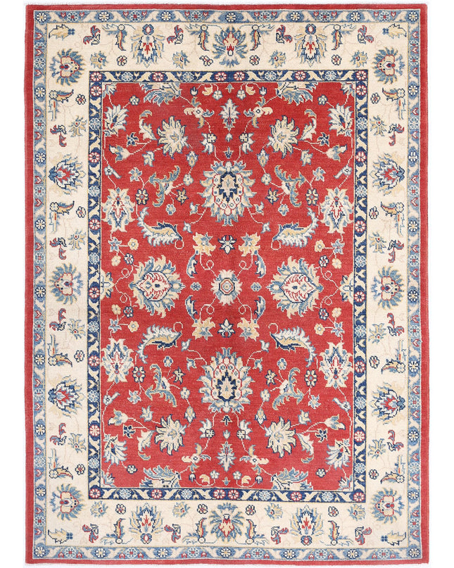 Ziegler 4' 9" X 6' 9" Hand Knotted Wool Rug 4' 9" X 6' 9" (145 X 206) / Red / Wool