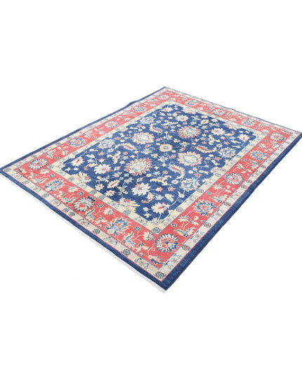 Ziegler 4' 10" X 6' 4" Hand Knotted Wool Rug 4' 10" X 6' 4" (147 X 193) / Blue / Wool