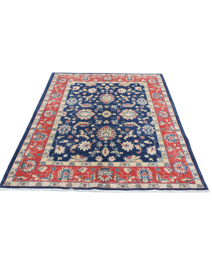 Ziegler 4' 10" X 6' 4" Hand Knotted Wool Rug 4' 10" X 6' 4" (147 X 193) / Blue / Wool