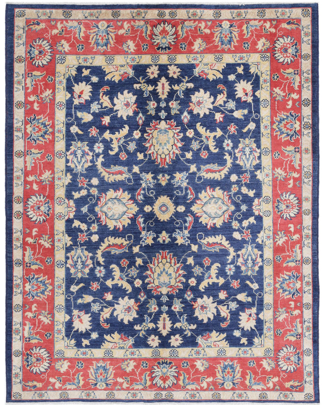 Ziegler 4' 10" X 6' 4" Hand Knotted Wool Rug 4' 10" X 6' 4" (147 X 193) / Blue / Wool