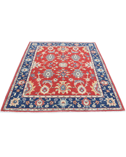 Ziegler 5' 2" X 6' 6" Hand Knotted Wool Rug 5' 2" X 6' 6" (158 X 198) / Red / Wool