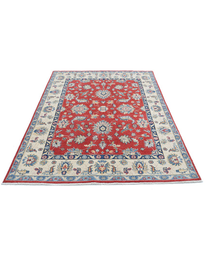 Ziegler 4' 9" X 6' 8" Hand Knotted Wool Rug 4' 9" X 6' 8" (145 X 203) / Red / Wool