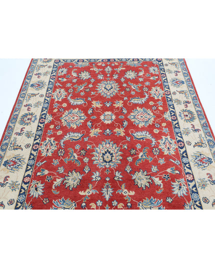 Ziegler 4' 9" X 6' 8" Hand Knotted Wool Rug 4' 9" X 6' 8" (145 X 203) / Red / Wool