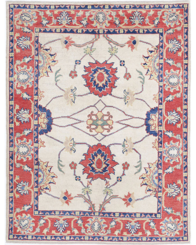 Ziegler 5' 1" X 6' 9" Hand Knotted Wool Rug 5' 1" X 6' 9" (155 X 206) / Ivory / Wool