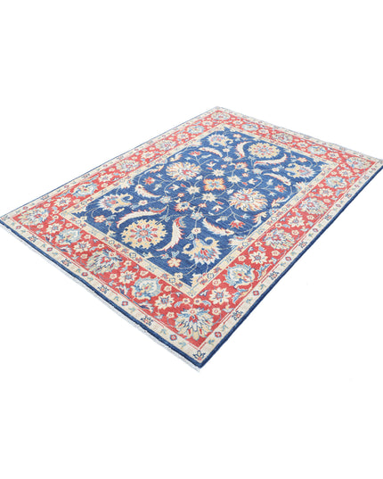 Ziegler 4' 8" X 6' 9" Hand Knotted Wool Rug 4' 8" X 6' 9" (142 X 206) / Blue / Wool