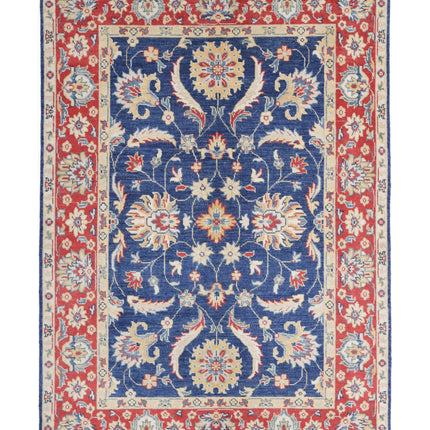 Ziegler 4' 8" X 6' 9" Hand Knotted Wool Rug 4' 8" X 6' 9" (142 X 206) / Blue / Wool